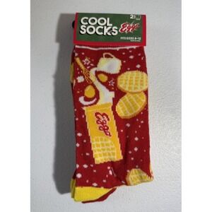 New Kelloggs Eggo Waffle Socks. 2 Pair Different Design, Fits Size 8-12